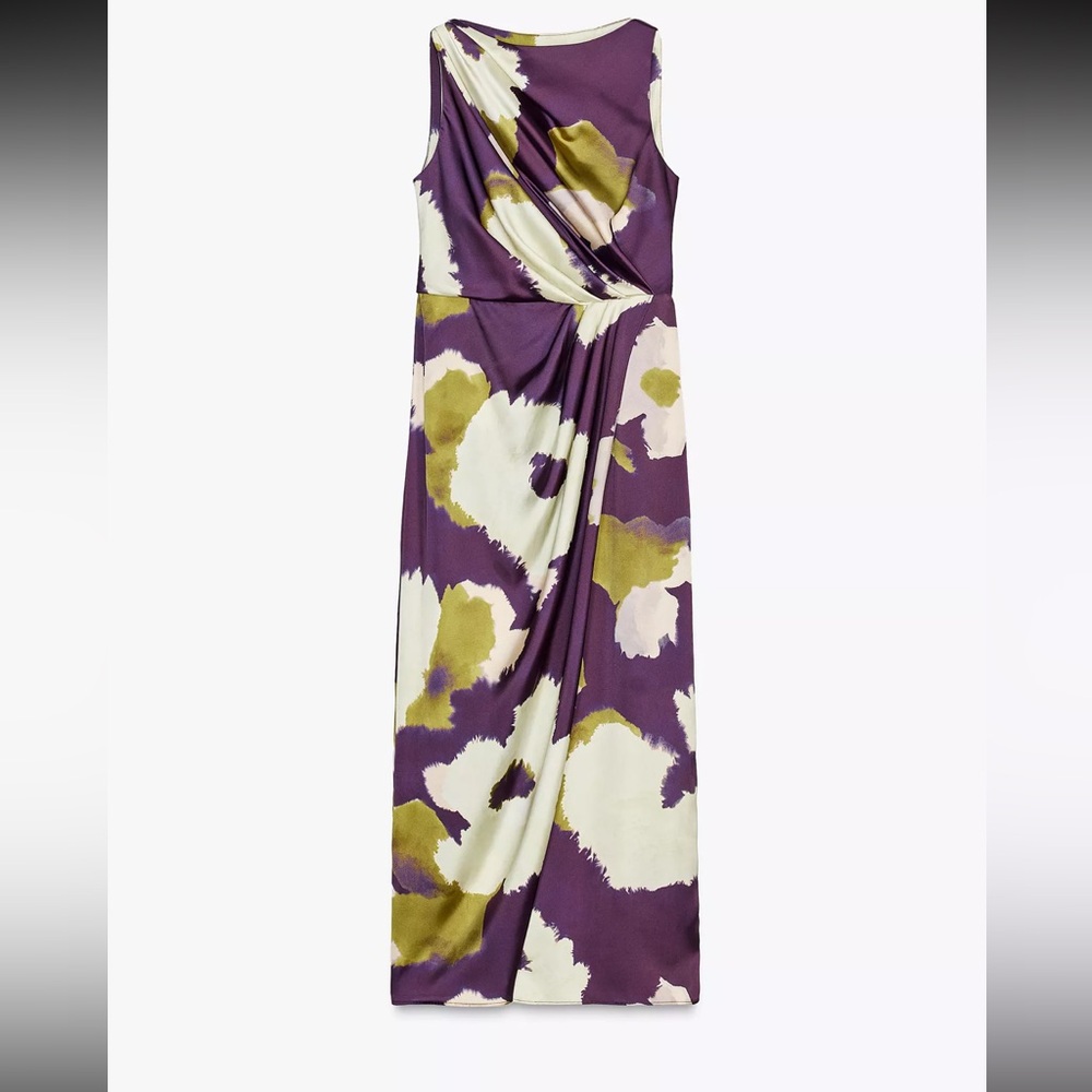 Zara Purple and Cream Sleeveless Maxi Dress